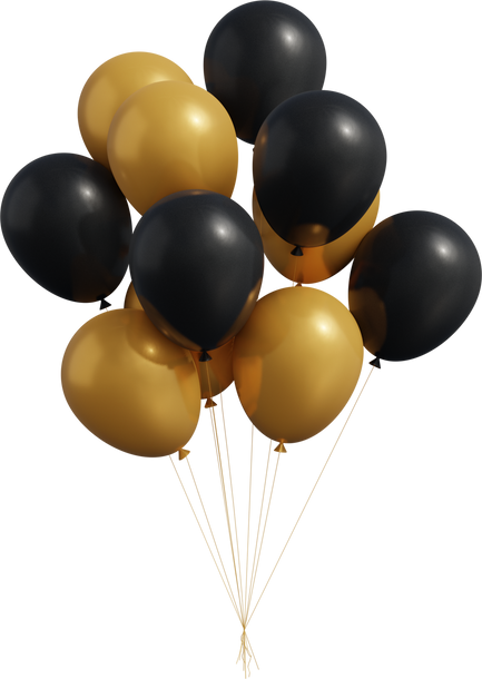 Black and Gold Balloons